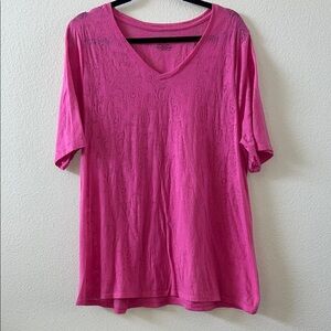 Pink V-Neck Women's Top